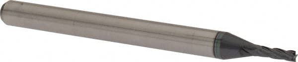 Accupro - 0.05", 0.15" LOC, 1/8" Shank Diam, 1-1/2" OAL, 4 Flute, Solid Carbide Square End Mill - Single End, AlTiN Finish, Spiral Flute, 30° Helix, Centercutting, Series Miniature - Americas Industrial Supply