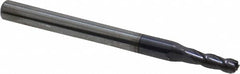 Accupro - 3/32", 4 Flute, Single End, Solid Carbide, 0.01" Corner Radius End Mill - 1-1/2" OAL, 30° Helix, Right Hand Flute, 0.279" LOC, Right Hand Cut - Americas Industrial Supply