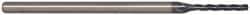 Accupro - 0.07", 1/2" LOC, 1/8" Shank Diam, 2-1/2" OAL, 3 Flute, Solid Carbide Square End Mill - Single End, AlTiN Finish, Spiral Flute, 30° Helix, Centercutting, Series Miniature - Americas Industrial Supply