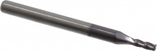 Accupro - 0.075", 4 Flute, Single End, Solid Carbide, 0.005" Corner Radius End Mill - 1-1/2" OAL, 30° Helix, Right Hand Flute, 0.225" LOC, Right Hand Cut - Americas Industrial Supply