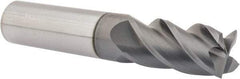Accupro - 5/8", 1-1/4" LOC, 5/8" Shank Diam, 3-1/2" OAL, 4 Flute, Solid Carbide Square End Mill - Single End, nACRo Finish, Spiral Flute, 40° Helix, Centercutting, Right Hand Cut, Right Hand Flute - Americas Industrial Supply