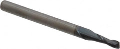 Accupro - 0.09", 2 Flute, Single End, Solid Carbide, 0.015" Corner Radius End Mill - 1-1/2" OAL, 30° Helix, Right Hand Flute, 0.27" LOC, Right Hand Cut - Americas Industrial Supply