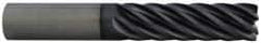 Accupro - 1/8", 1/4" LOC, 1/8" Shank Diam, 1-1/2" OAL, 6 Flute, Solid Carbide Square End Mill - Single End, Uncoated, Spiral Flute, 45° Helix, Centercutting, Right Hand Cut, Right Hand Flute - Americas Industrial Supply