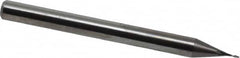 Accupro - 1/64", 2 Flute, Single End, Solid Carbide, 0.005" Corner Radius End Mill - 1-1/2" OAL, 30° Helix, Right Hand Flute, 0.045" LOC, Right Hand Cut - Americas Industrial Supply