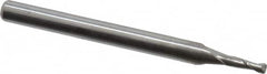 Accupro - 1/16", 2 Flute, Single End, Solid Carbide, 0.015" Corner Radius End Mill - 1-1/2" OAL, 30° Helix, Right Hand Flute, 0.186" LOC, Right Hand Cut - Americas Industrial Supply