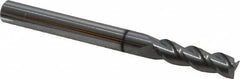 Accupro - 3/16", 5/8" LOC, 3/16" Shank Diam, 2" OAL, 3 Flute, Solid Carbide Square End Mill - Single End, nACRo Finish, Spiral Flute, 40° Helix, Centercutting, Right Hand Cut, Right Hand Flute - Americas Industrial Supply