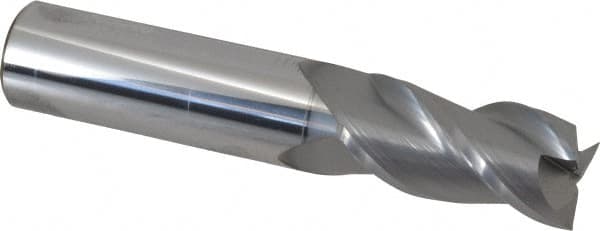 Accupro - 3/4", 1-1/2" LOC, 3/4" Shank Diam, 4" OAL, 3 Flute, Solid Carbide Square End Mill - Single End, nACRo Finish, Spiral Flute, 40° Helix, Centercutting, Right Hand Cut, Right Hand Flute - Americas Industrial Supply