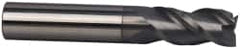Accupro - 5/8", 2-1/8" LOC, 5/8" Shank Diam, 4-5/8" OAL, 3 Flute, Solid Carbide Square End Mill - Single End, nACRo Finish, Spiral Flute, 40° Helix, Centercutting, Right Hand Cut, Right Hand Flute - Americas Industrial Supply