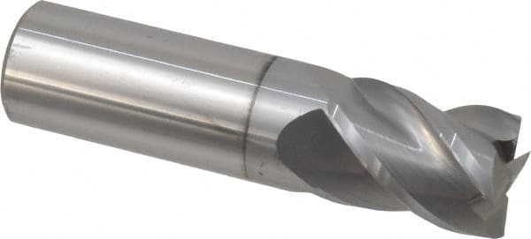 Accupro - 3/4", 1" LOC, 3/4" Shank Diam, 3" OAL, 4 Flute, Solid Carbide Square End Mill - Single End, nACRo Finish, Spiral Flute, 40° Helix, Centercutting, Right Hand Cut, Right Hand Flute - Americas Industrial Supply