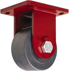 Hamilton - 6" Diam x 3" Wide x 8-1/2" OAH Top Plate Mount Rigid Caster - Nylon, 6,000 Lb Capacity, Sealed Precision Ball Bearing, 6-1/2 x 7-1/2" Plate - Americas Industrial Supply