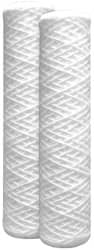 Dupont - 2" OD, 15µ, String Wound Universal String Wound 2 Pack Cartridge Filter - 10" Long, Reduces Sediments & Rust - Americas Industrial Supply