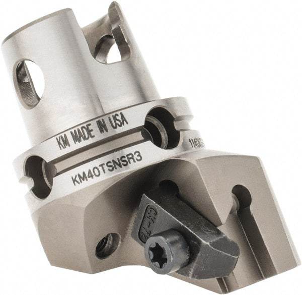 Kennametal - NG3R Insert, 47mm Head Length, Modular Grooving Cutting Unit Head - Right Hand Cut, System Size KM40, Through Coolant, Series Top Notch - Americas Industrial Supply