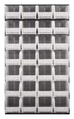 Quantum Storage - 28 Bin Louvered Panel with Ultra Bins - 36 Inch Overall Width x 15 Inch Overall Depth x 61 Inch Overall Height, Clear Tri-Clear Polypropylene Bins - Americas Industrial Supply