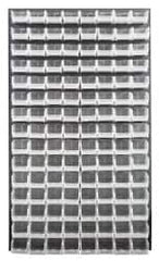 Quantum Storage - 120 Bin Louvered Panel with Ultra Bins - 36 Inch Overall Width x 8 Inch Overall Depth x 61 Inch Overall Height, Clear Tri-Clear Polypropylene Bins - Americas Industrial Supply