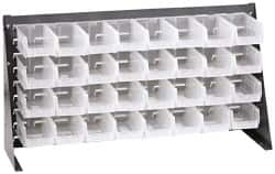 Quantum Storage - 32 Bin Louvered Panel with Ultra Bins - 36 Inch Overall Width x 8 Inch Overall Depth x 19 Inch Overall Height, Clear Tri-Clear Polypropylene Bins - Americas Industrial Supply