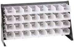 Quantum Storage - 32 Bin Louvered Panel with Ultra Bins - 36 Inch Overall Width x 8 Inch Overall Depth x 19 Inch Overall Height, Clear Tri-Clear Polypropylene Bins - Americas Industrial Supply