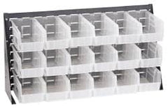 Quantum Storage - 18 Bin Louvered Panel with Ultra Bins - 36 Inch Overall Width x 11 Inch Overall Depth x 19 Inch Overall Height, Clear Tri-Clear Polypropylene Bins - Americas Industrial Supply
