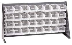 Quantum Storage - 32 Bin Louvered Panel with Ultra Bins - 36 Inch Overall Width x 8 Inch Overall Depth x 19 Inch Overall Height, Clear Tri-Clear Polypropylene Bins - Americas Industrial Supply