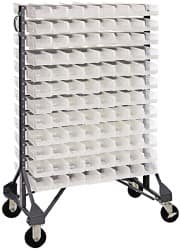 Quantum Storage - 192 Bin Rail System with Ultra Bins - 36 Inch Overall Width x 20 Inch Overall Depth x 53 Inch Overall Height, Clear Tri-Clear Polypropylene Bins - Americas Industrial Supply
