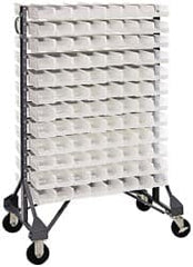 Quantum Storage - 192 Bin Rail System with Ultra Bins - 36 Inch Overall Width x 20 Inch Overall Depth x 53 Inch Overall Height, Clear Tri-Clear Polypropylene Bins - Americas Industrial Supply