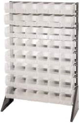 Quantum Storage - 48 Bin Rail System with Ultra Bins - 36 Inch Overall Width x 15 Inch Overall Depth x 53 Inch Overall Height, Clear Tri-Clear Polypropylene Bins - Americas Industrial Supply