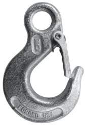 CM - 2,600 Lb Capacity, Chain Grade 43, Steel Eye Hook - 0.73" Hook Throat, 2.61" Reach, 0.53" Eye ID, 1/4" Chain Diam, 3.69" OAL, Heat Treated - Americas Industrial Supply