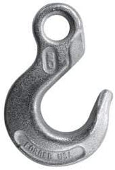 CM - 13,000 Lb Capacity, Chain Grade 43, Steel Eye Hook - 1.69" Hook Throat, 5.11" Reach, 1.28" Eye ID, 5/8" Chain Diam, 7.41" OAL, Heat Treated - Americas Industrial Supply