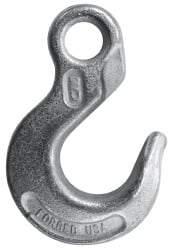 CM - Chain Grade 100, 8,800 Lbs. Load Limit Eye Sling Hook - 1.44 Inch Hook Throat, 4.78 Inch Reach, 0.94 Inch Eye Inside Diameter, 3/8 Inch Chain Diameter, 6.64 Inch Overall Length, 0.56 Inch Eye Thickness - Americas Industrial Supply