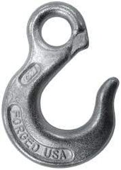 CM - 2,650 Lb Capacity, Chain Grade 30, Steel Eye Hook - 0.92" Hook Throat, 3.17" Reach, 3/4" Eye ID, 3/8" Chain Diam, 4.56" OAL, Heat Treated - Americas Industrial Supply