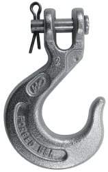 CM - 7/16 Inch Chain Diameter, Grade 43 Clevis Hook - 7,200 Lbs. Load Capacity, 0.58 Inch Inside Diameter, 1/2 Inch Pin Diameter, 1.02 Inch Hook Throat, 5.56 Inch Overall Length, 3.91 Inch Hook Width - Americas Industrial Supply