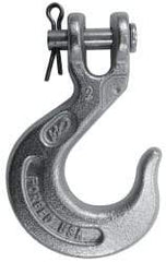 CM - 7/16 Inch Chain Diameter, Grade 43 Clevis Hook - 7,200 Lbs. Load Capacity, 0.58 Inch Inside Diameter, 1/2 Inch Pin Diameter, 1.02 Inch Hook Throat, 5.56 Inch Overall Length, 3.91 Inch Hook Width - Americas Industrial Supply