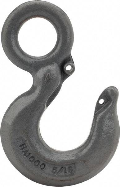 CM - Chain Grade 100, 5,700 Lbs. Load Limit Eye Rigging Hook - 1.06 Inch Hook Throat, 4.09 Inch Reach, 1.13 Inch Eye Inside Diameter, 5/16 Inch Chain Diameter, 5.63 Inch Overall Length, 1/2 Inch Eye Thickness - Americas Industrial Supply