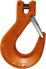 CM - 5/8 Inch Chain Diameter, Grade 100 Clevis Hook - 22,600 Lbs. Load Capacity, 0.71 Inch Inside Diameter, 3/4 Inch Pin Diameter, 1.69 Inch Hook Throat, 8.43 Inch Overall Length, 6.2 Inch Hook Width - Americas Industrial Supply