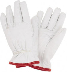 MCR Safety - Size S, ANSI Cut Lvl 3, Goatskin Leather Cut Resistant Gloves - 9.75" Long, Kevlar Lining, Elastic Cuff, White, Paired - Americas Industrial Supply