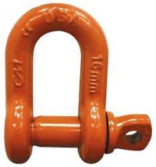 CM - 3/8" Nominal Chain Size, 1.5 Ton Carbon Steel Screw Chain Shackle - 17/32" Diam, 7/16" Pin Diam, 21/32" Wide Inside Jaw, 21/32" Inside Width - Americas Industrial Supply