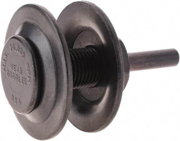 Dynabrade - 1/4" Shank Diam Deburring Wheel Mandrel - 1/2" Wheel Hole Size Compatible - Americas Industrial Supply