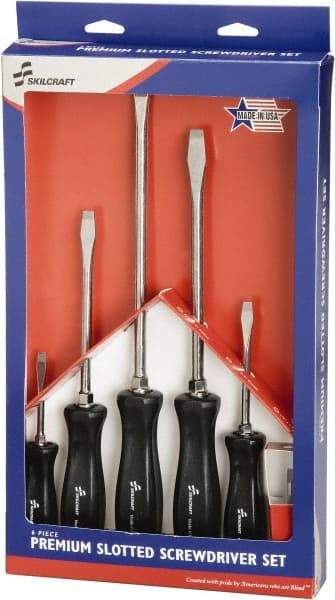 Ability One - 6 Piece Slotted Screwdriver Set - Bit Sizes: Philips #1 to #3 - Americas Industrial Supply