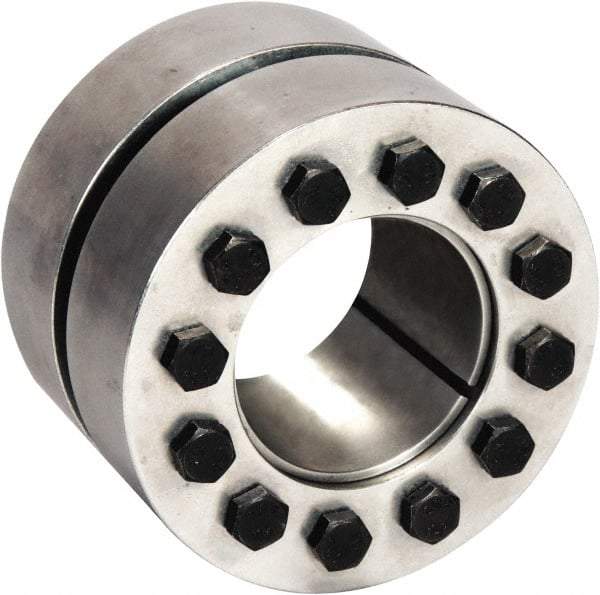 Climax Metal Products - M6 Thread, 11/16" Bore Diam, 52mm OD, Shaft Locking Device - 3 Screws, 6,423 Lb Axial Load, 2.047" OAW, 1.181" Thrust Ring Width, 184 Ft/Lb Max Torque - Americas Industrial Supply