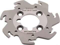 Iscar - Arbor Hole Connection, 0.118" Cutting Width, 0.63" Depth of Cut, 0.098" Cutter Diam, 1" Hole Diam, 7 Tooth Indexable Slotting Cutter - TGSF Toolholder, TAG N3 Insert - Americas Industrial Supply