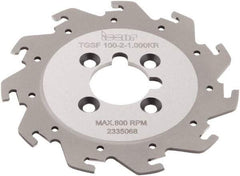 Iscar - Arbor Hole Connection, 0.079" Cutting Width, 1.02" Depth of Cut, 0.065" Cutter Diam, 1" Hole Diam, 11 Tooth Indexable Slotting Cutter - TGSF Toolholder, TAG N2 Insert - Americas Industrial Supply
