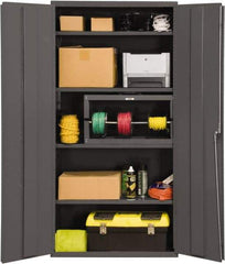 Durham - 4 Shelf Locking Storage Cabinet - Steel, 36" Wide x 18" Deep x 72" High, Gray - Americas Industrial Supply