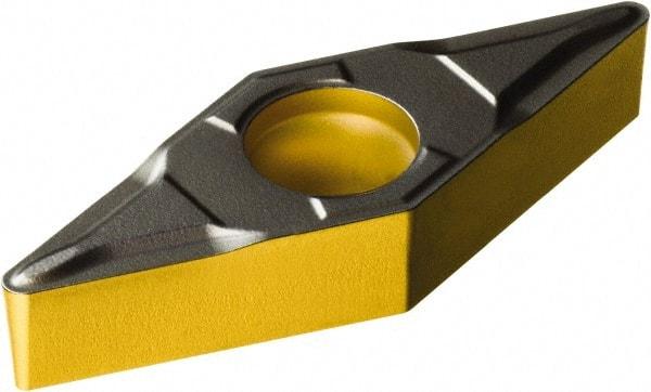 Sandvik Coromant - VBMT221 PF Grade 1515 Carbide Turning Insert - TiCN/Al2O3/TiN Finish, 35° Diamond, 1/4" Inscr Circle, 1/8" Thick, 1/64" Corner Radius - Americas Industrial Supply