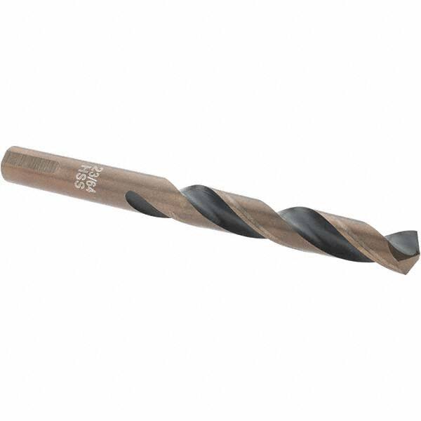 Import - 23/64" High Speed Steel, 135° Point, Round with Flats Shank Maintenance Drill Bit - Americas Industrial Supply