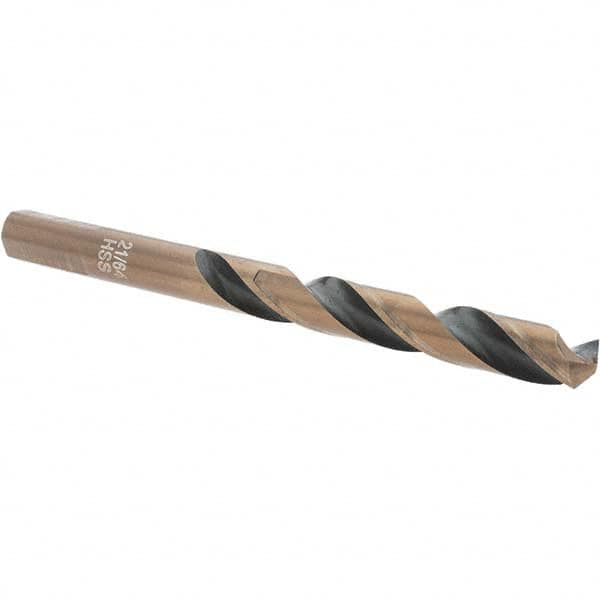 Import - 21/64" High Speed Steel, 135° Point, Round with Flats Shank Maintenance Drill Bit - Exact Industrial Supply