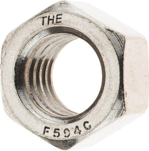 Value Collection - 5/8-11 UNC Stainless Steel Right Hand Hex Nut - 15/16" Across Flats, 35/64" High, Uncoated - Americas Industrial Supply