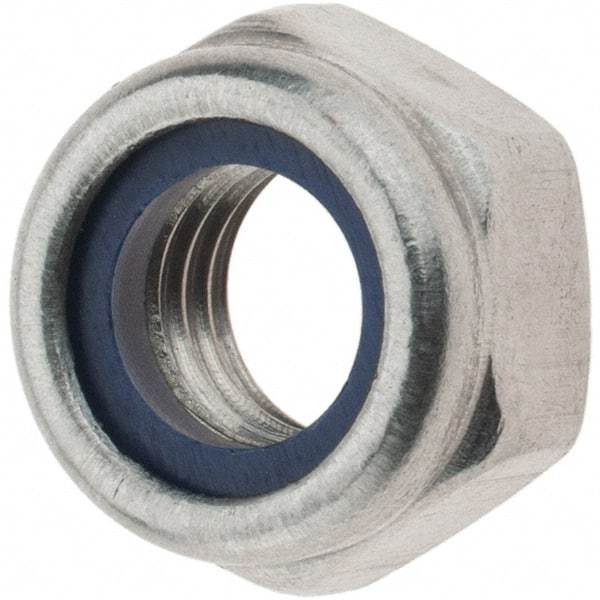 Value Collection - M8x1.25 Metric Coarse 316 & Austenitic Grade A4 Hex Lock Nut with Nylon Insert - 8mm High, Uncoated - Americas Industrial Supply