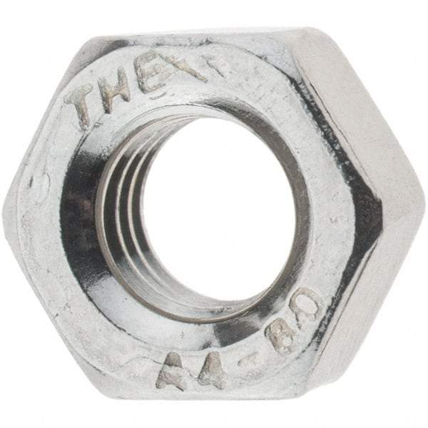 Value Collection - M6x1.00 Metric Coarse Stainless Steel Right Hand Hex Nut - 10mm Across Flats, 5mm High, Uncoated - Americas Industrial Supply