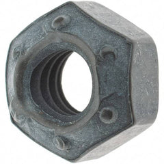 Made in USA - 1/4-20 UNC Grade L9 Hex Lock Nut with Distorted Thread - 7/16" Width Across Flats, 7/32" High, Uncoated with Wax Finish - Americas Industrial Supply