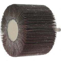 Value Collection - 3" Diam x 2" Face Width, Medium Aluminum Oxide Coated Mounted Flap Wheel - 1/4" Shank Mount, 60 Grit, 20,000 Max RPM - Americas Industrial Supply