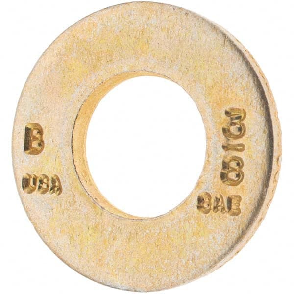 3/8″ Screw SAE Flat Washer: Carbon Steel, Zinc-Plated Yellow Chromate 13/32″ ID, 0.812″ OD, 5/64″ Thick